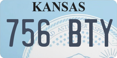 KS license plate 756BTY