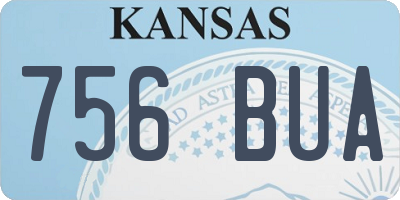 KS license plate 756BUA