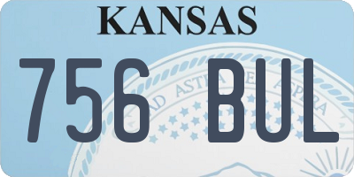 KS license plate 756BUL