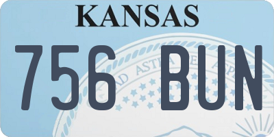 KS license plate 756BUN