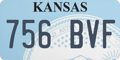 KS license plate 756BVF