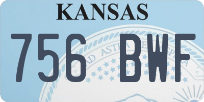 KS license plate 756BWF