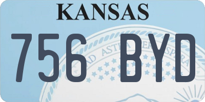 KS license plate 756BYD