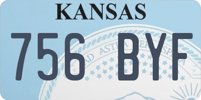 KS license plate 756BYF