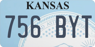 KS license plate 756BYT