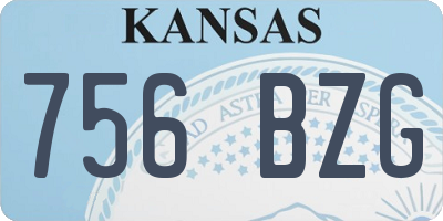 KS license plate 756BZG