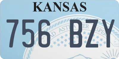 KS license plate 756BZY