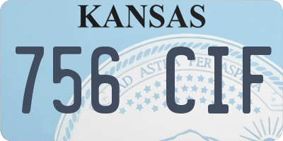 KS license plate 756CIF