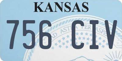 KS license plate 756CIV