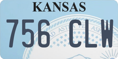 KS license plate 756CLW