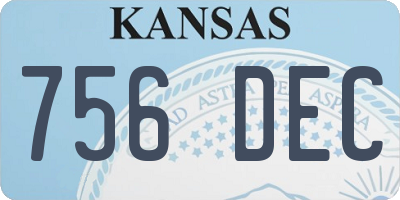 KS license plate 756DEC