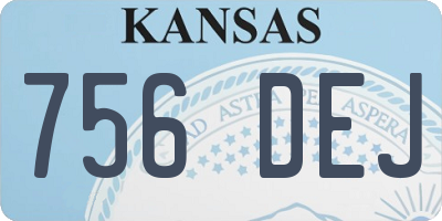 KS license plate 756DEJ