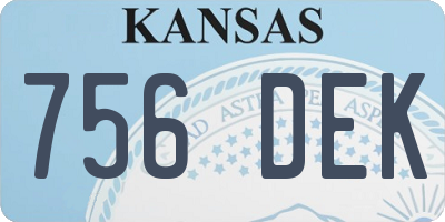 KS license plate 756DEK