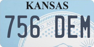 KS license plate 756DEM