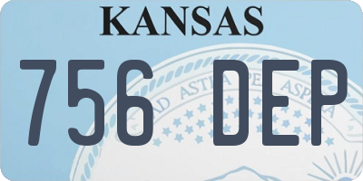 KS license plate 756DEP