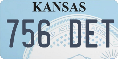 KS license plate 756DET