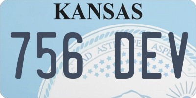 KS license plate 756DEV