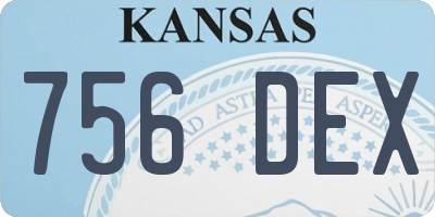 KS license plate 756DEX