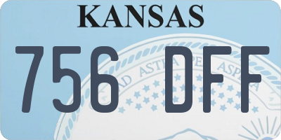KS license plate 756DFF