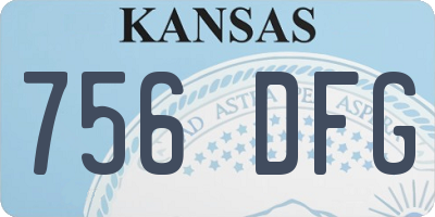KS license plate 756DFG