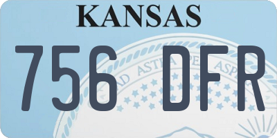 KS license plate 756DFR