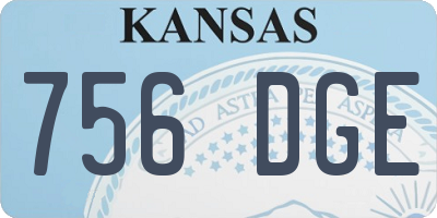 KS license plate 756DGE