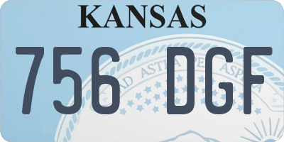 KS license plate 756DGF