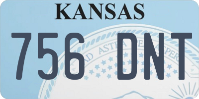 KS license plate 756DNT