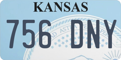 KS license plate 756DNY