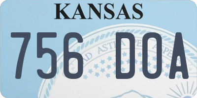 KS license plate 756DOA
