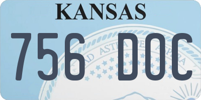 KS license plate 756DOC
