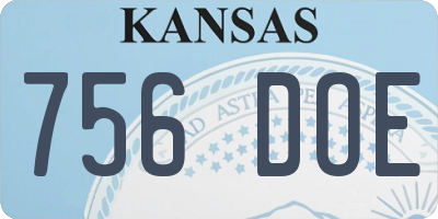 KS license plate 756DOE