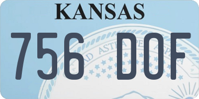KS license plate 756DOF