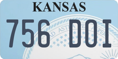 KS license plate 756DOI