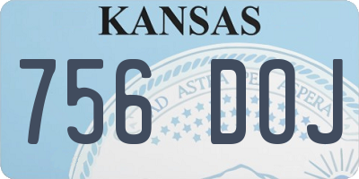 KS license plate 756DOJ