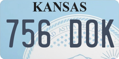 KS license plate 756DOK
