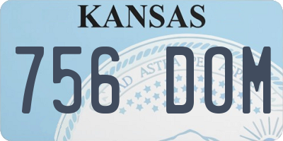KS license plate 756DOM
