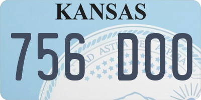 KS license plate 756DOO