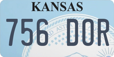 KS license plate 756DOR