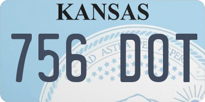 KS license plate 756DOT