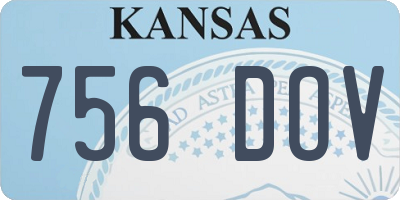 KS license plate 756DOV
