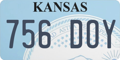 KS license plate 756DOY