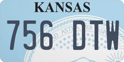 KS license plate 756DTW