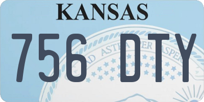 KS license plate 756DTY