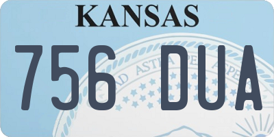 KS license plate 756DUA