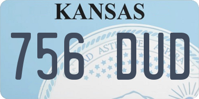 KS license plate 756DUD
