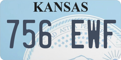 KS license plate 756EWF