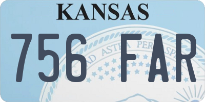KS license plate 756FAR
