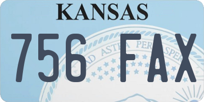 KS license plate 756FAX