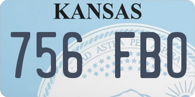 KS license plate 756FBO
